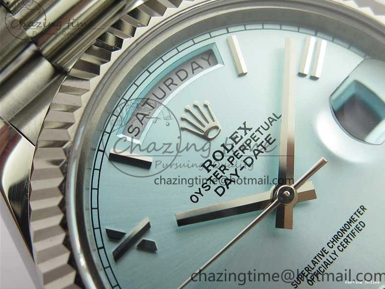 0501 WaterResistant Day Date 40 SS Bp Maker 1:1 Best Edition Tiffany Blue Roman Dial on SS Bracelet A 2549